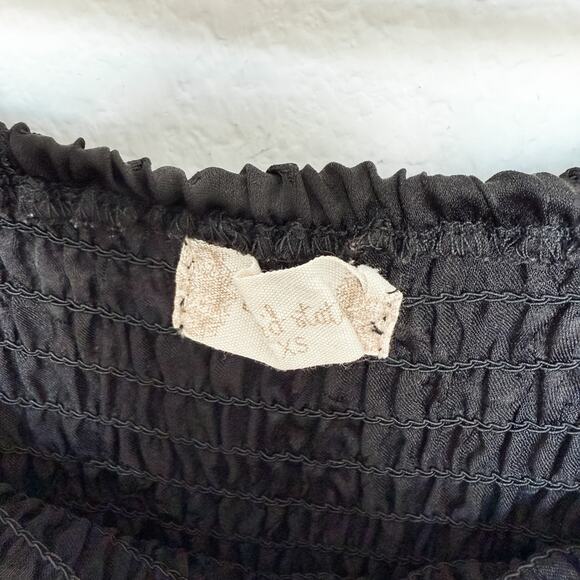 Altar’d State Dress Puff Sleeve Ruffle Hem Black Size XS Coquette Soft Grunge - Picture 3 of 8